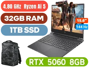 HP Victus 15 Ryzen AI 5 340 RTX 5060 Gaming Laptop With 32GB RAM - Image 1