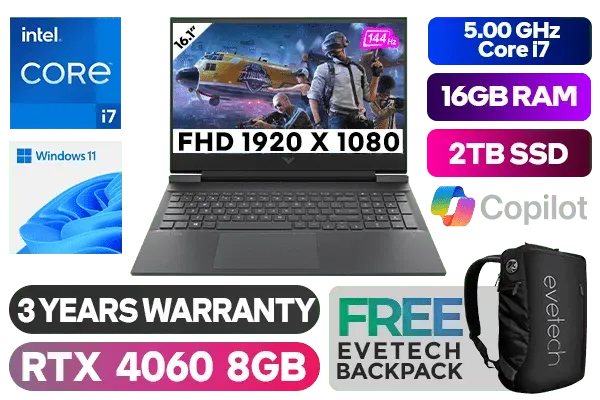HP Victus Intel® Core™ i7 RTX 4060 Gaming Laptop 7Z8T7EA With 2TB SSD - image 1 HP Victus Intel® Core™ i7 RTX 4060 Gaming Laptop 7Z8T7EA With 2TB SSD - image 1