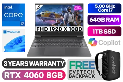HP Victus Intel® Core™ i7 RTX 4060 Gaming Laptop - 64GB RAM & 1TB