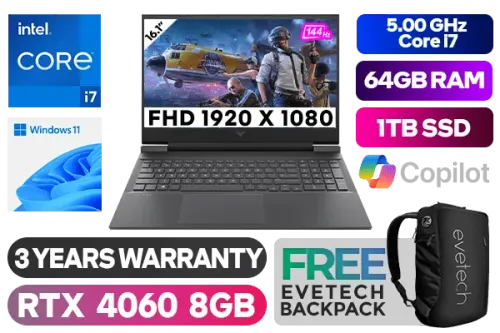 HP Victus Intel® Core™ i7 RTX 4060 Gaming Laptop - 64GB RAM & 1TB