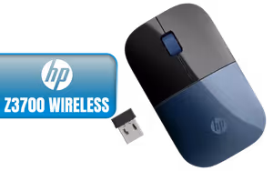 HP Z3700 Wireless Mouse Black Lumiere Blue HP Z3700 Wireless Mouse Black Lumiere Blue - Image 1