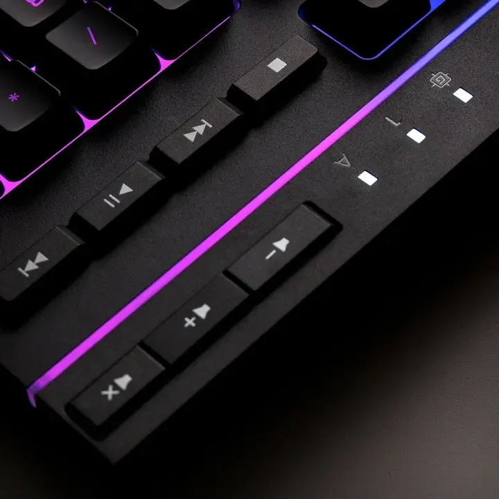 HyperX Alloy Core RGB Membrane Gaming Keyboard showcasing RGB lighting effects