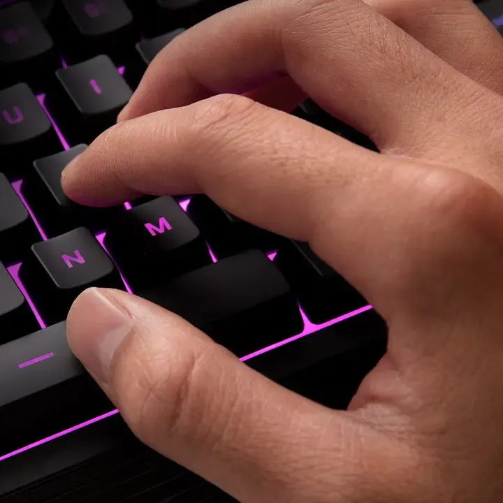Close-up of HyperX Alloy Core RGB Membrane Gaming Keyboard keys