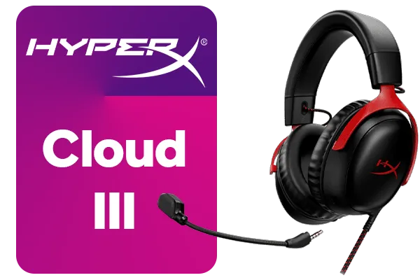 HyperX Cloud III Wired Gaming Headset - Black/Red