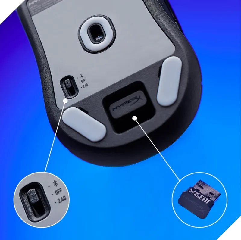 Gaming mouse with dual wireless connectivity