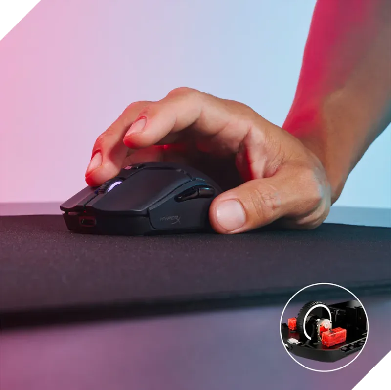 Durable HyperX switches in a gaming mouse