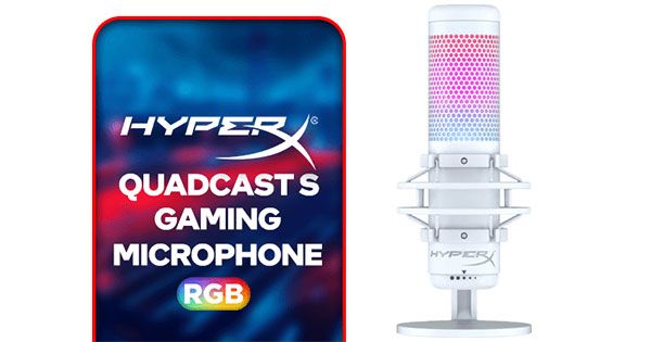 Buy HyperX QuadCast S Gaming Microphone - White & Grey | High