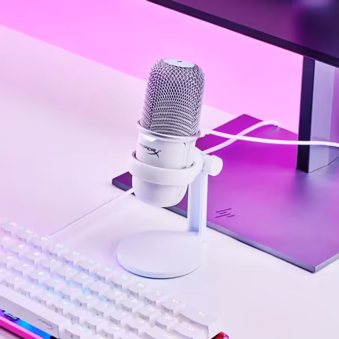 HyperX SoloCast USB condenser microphone for focused audio recording