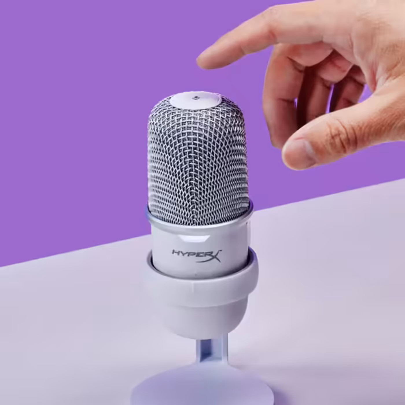 HyperX SoloCast microphone with tap-to-mute sensor and LED indicator