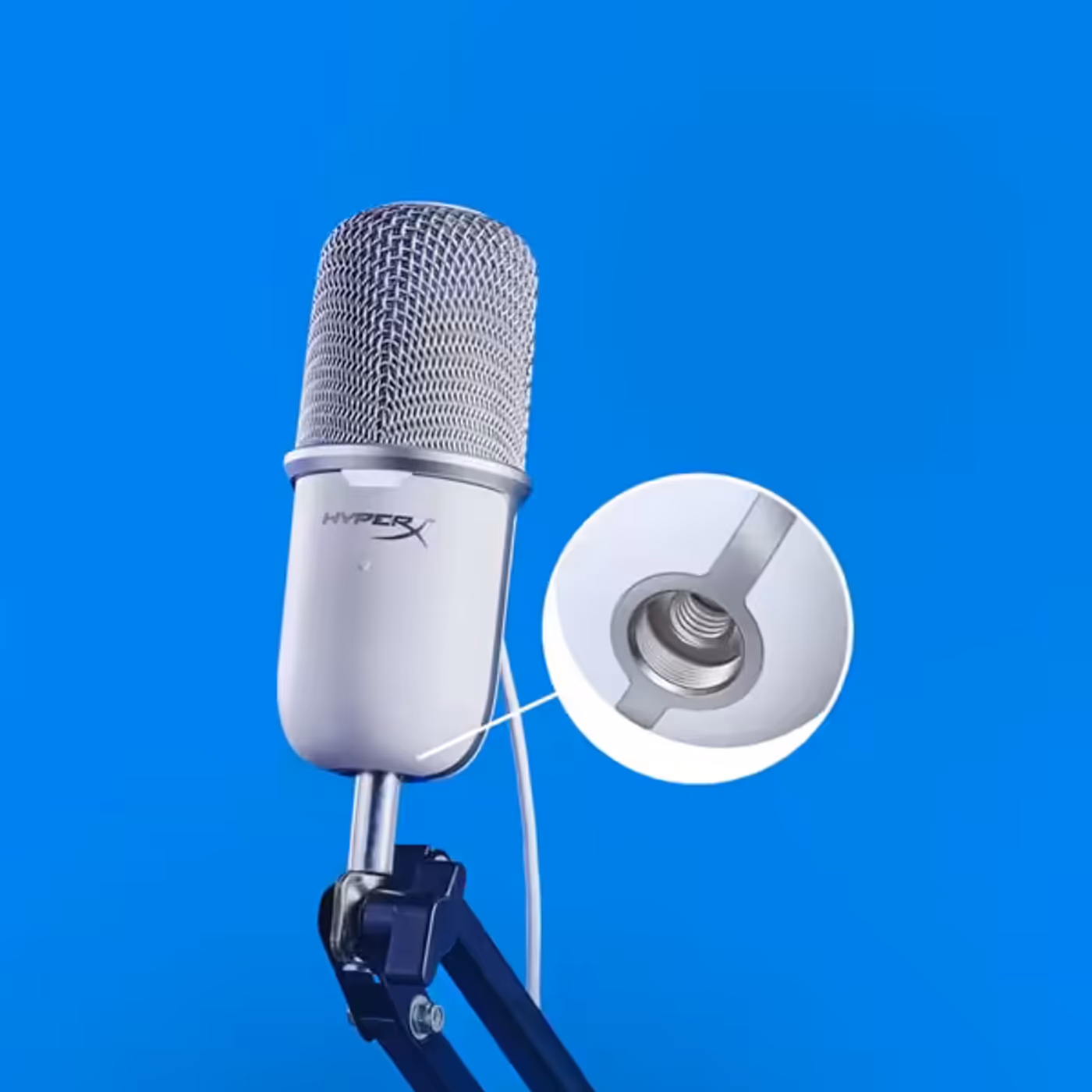 HyperX SoloCast microphone with 3/8-inch and 5/8-inch mounting adapter