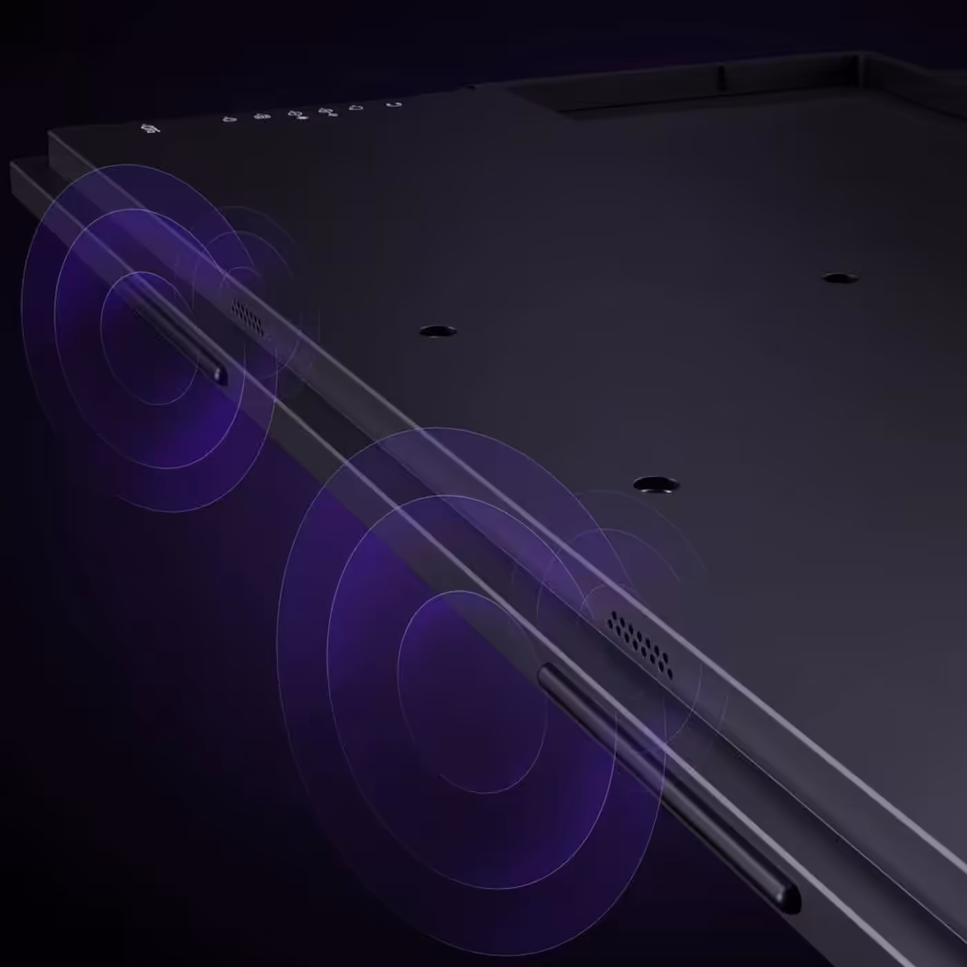 Built-in dual speakers providing balanced audio for multimedia