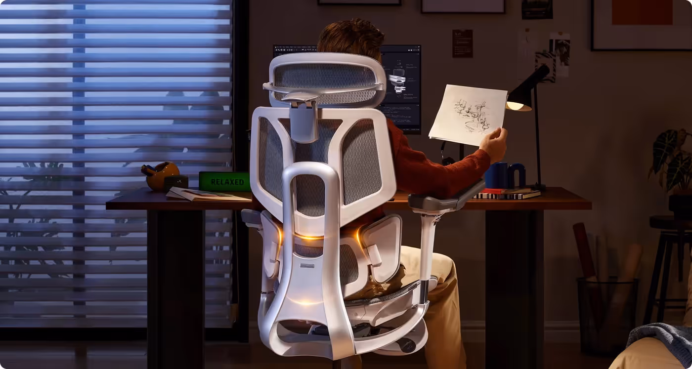 Person sitting comfortably in HBADA E3Pro chair