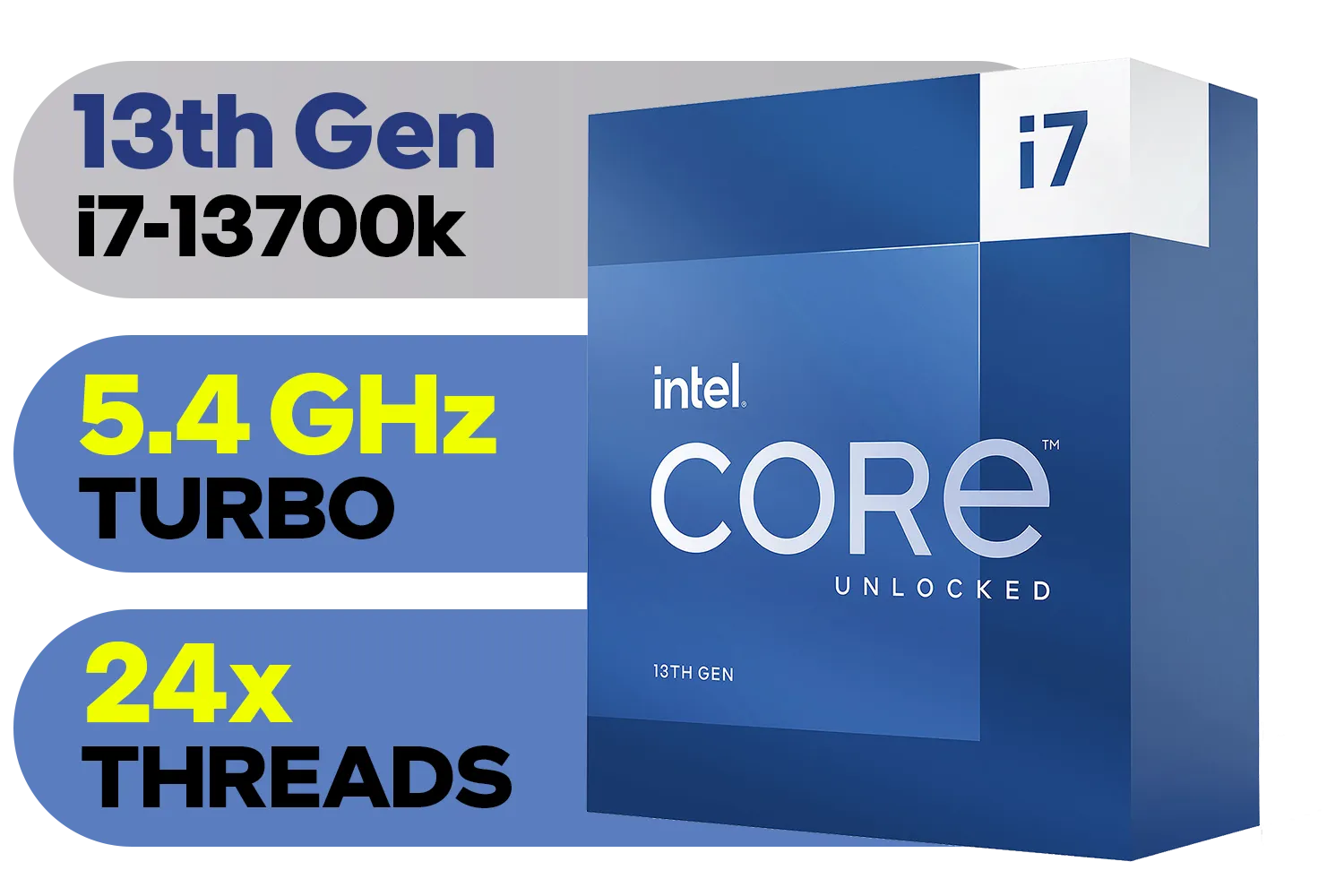 Intel 13th Gen Core i7 13700K Desktop Processor 16 (8P+8E) Cores up to 5.40 GHz Unlocked LGA1700 770 Series Chipset 125W / BX8071513700K
