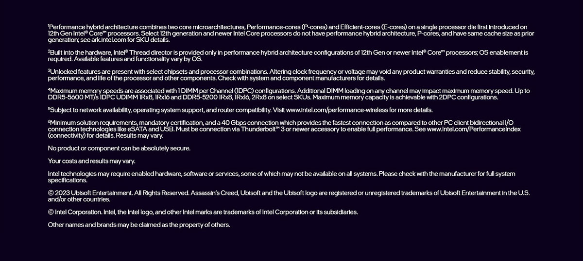Intel Core Processor-based PC Selection (Desktop View)
