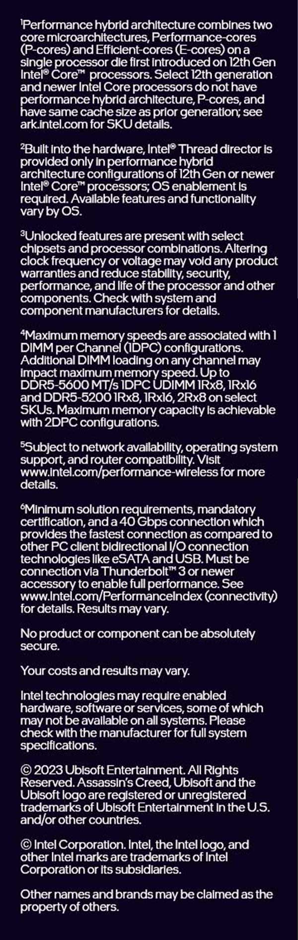 Intel Core Processor-based PC Selection (Mobile View)