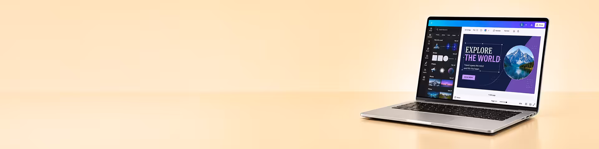 Intel Core 5 laptop open on a desk beside a notebook and coffee