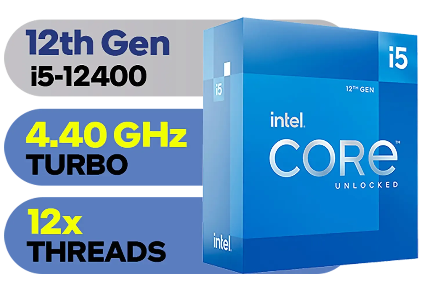 Intel 12th Gen Core i5-12400 up to 4.40 GHz Unlocked 18MB Cache LGA 1700 65W Desktop Processor / Intel® UHD Graphics 730 / Compatible With 600 Series Chipset / BX8071512400
