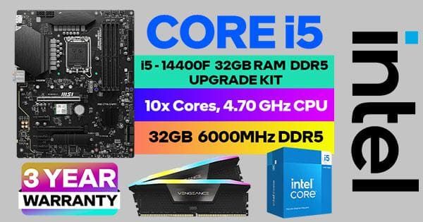 Core i5 14400F Z790 S WiFi Upgrade Kit - 32GB RGB DDR5 6000MHz