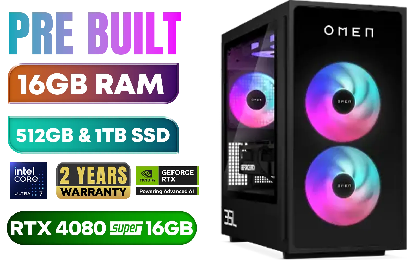 [Pre Built] HP OMEN 35L B1ZR4EA Intel Core Ultra 7 265K RTX 4080 SUPER Gaming PC