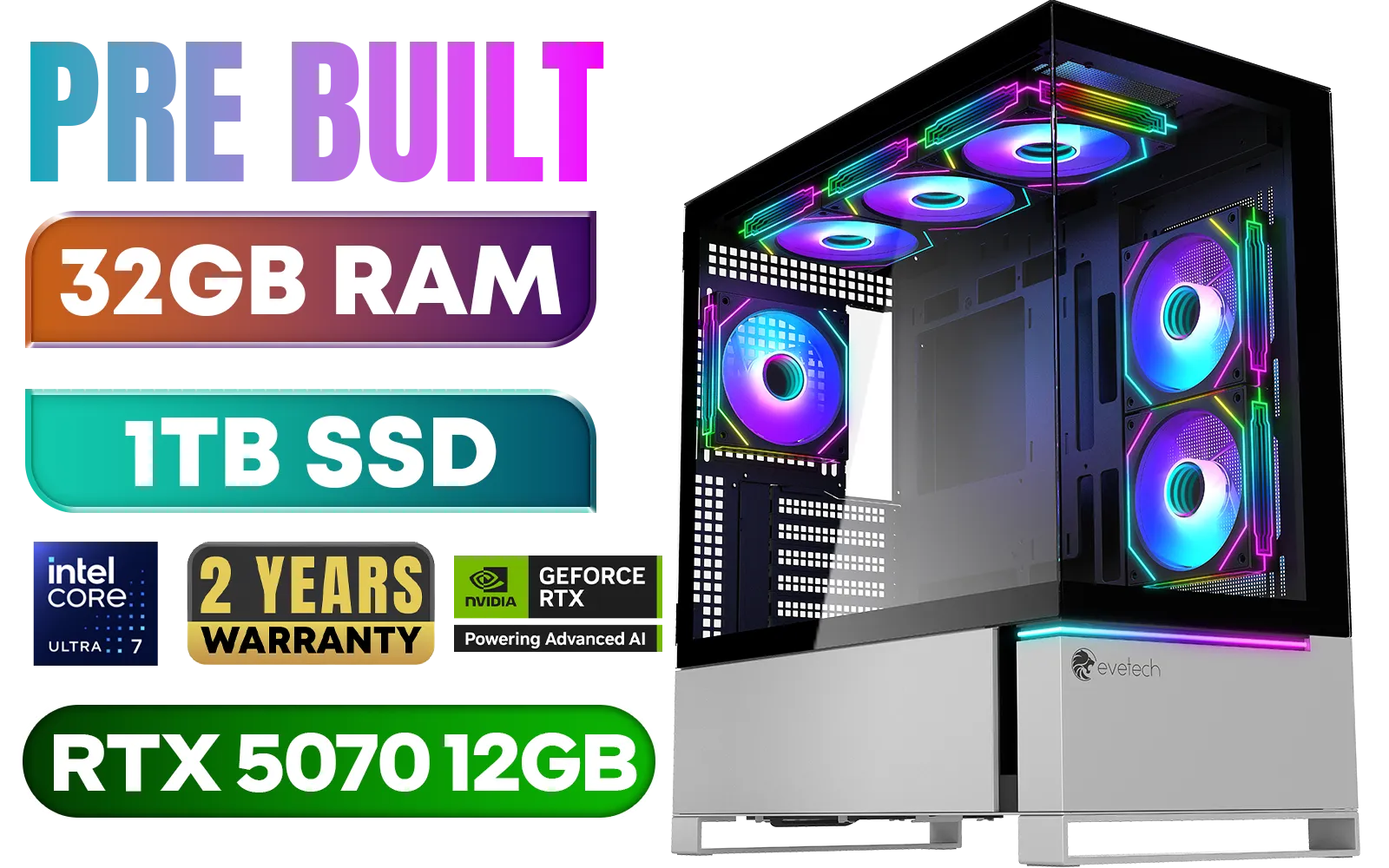 [Pre Built] Intel Core Ultra 7 265K RTX 5070 Gaming PC