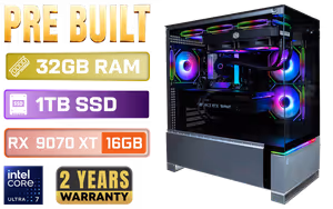 intel-core-ultra-7-270k-rx-9070-xt-gaming-pc-32gb-ddr5-1tb-nvme - Image 1