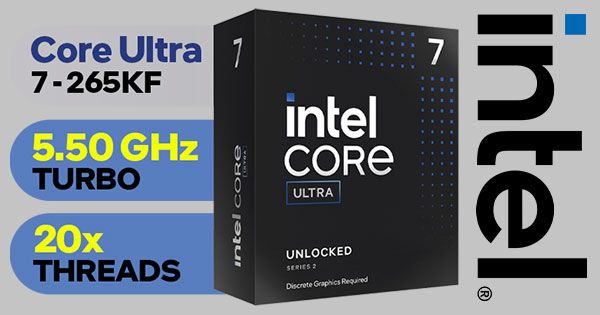 Intel Core Ultra 7 265KF Desktop Processor | High Performance for Gaming & Productivity