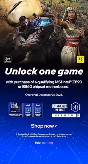 MSI Intel Motherboard Z890 + B860 Game Pack Promotion
