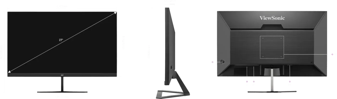 Rear I/O and dimension diagram