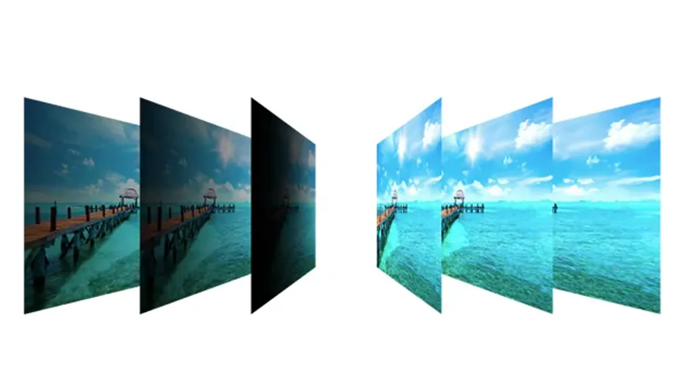 IPS display showing consistent colors at wide viewing angles