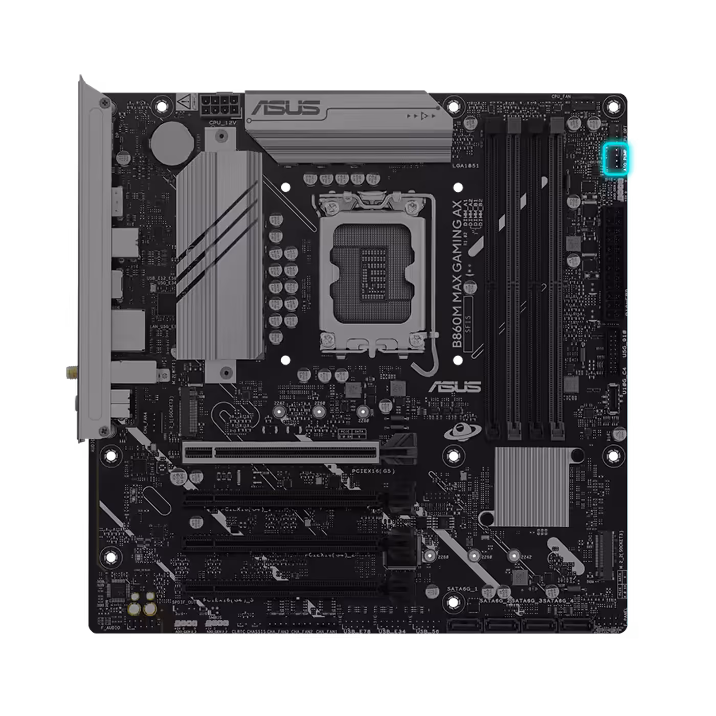Close-up of the dedicated AIO pump header on the motherboard