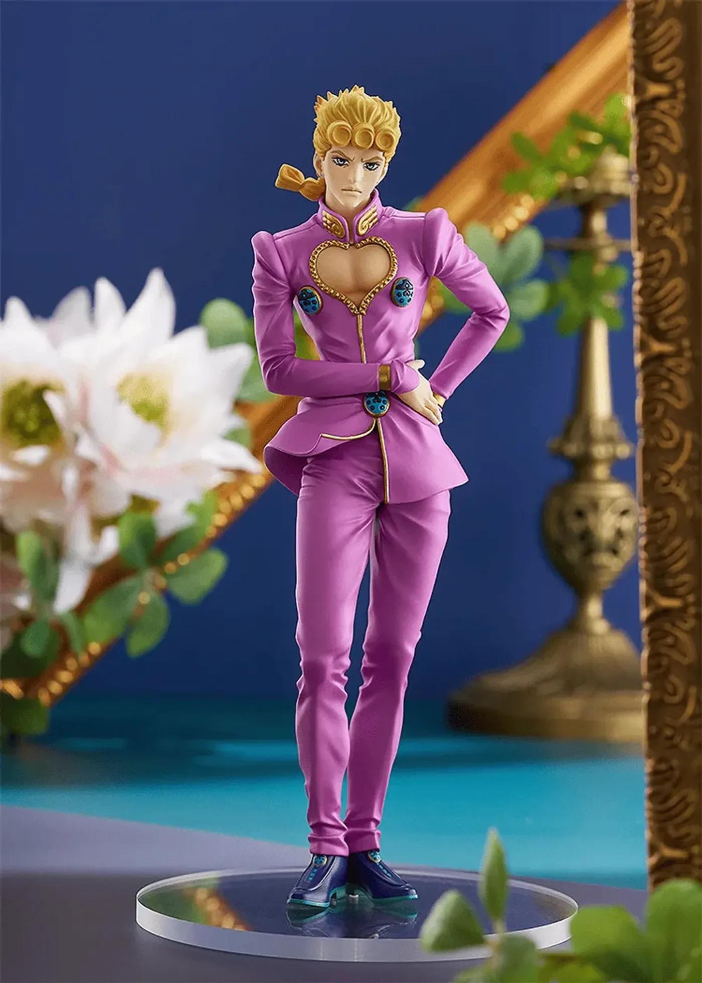 POP UP PARADE Giorno Giovanna figure in his signature pose with heart-shaped cutouts