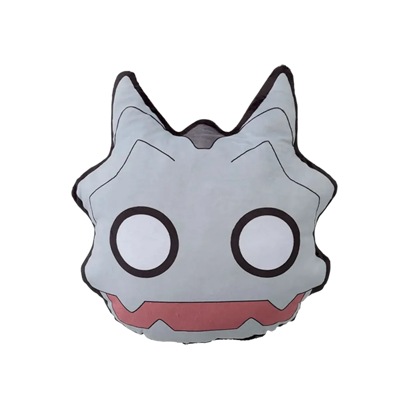 Front view of the Charamaru PtZ Face Cushion showing the printed Kaiju No. 8 character face