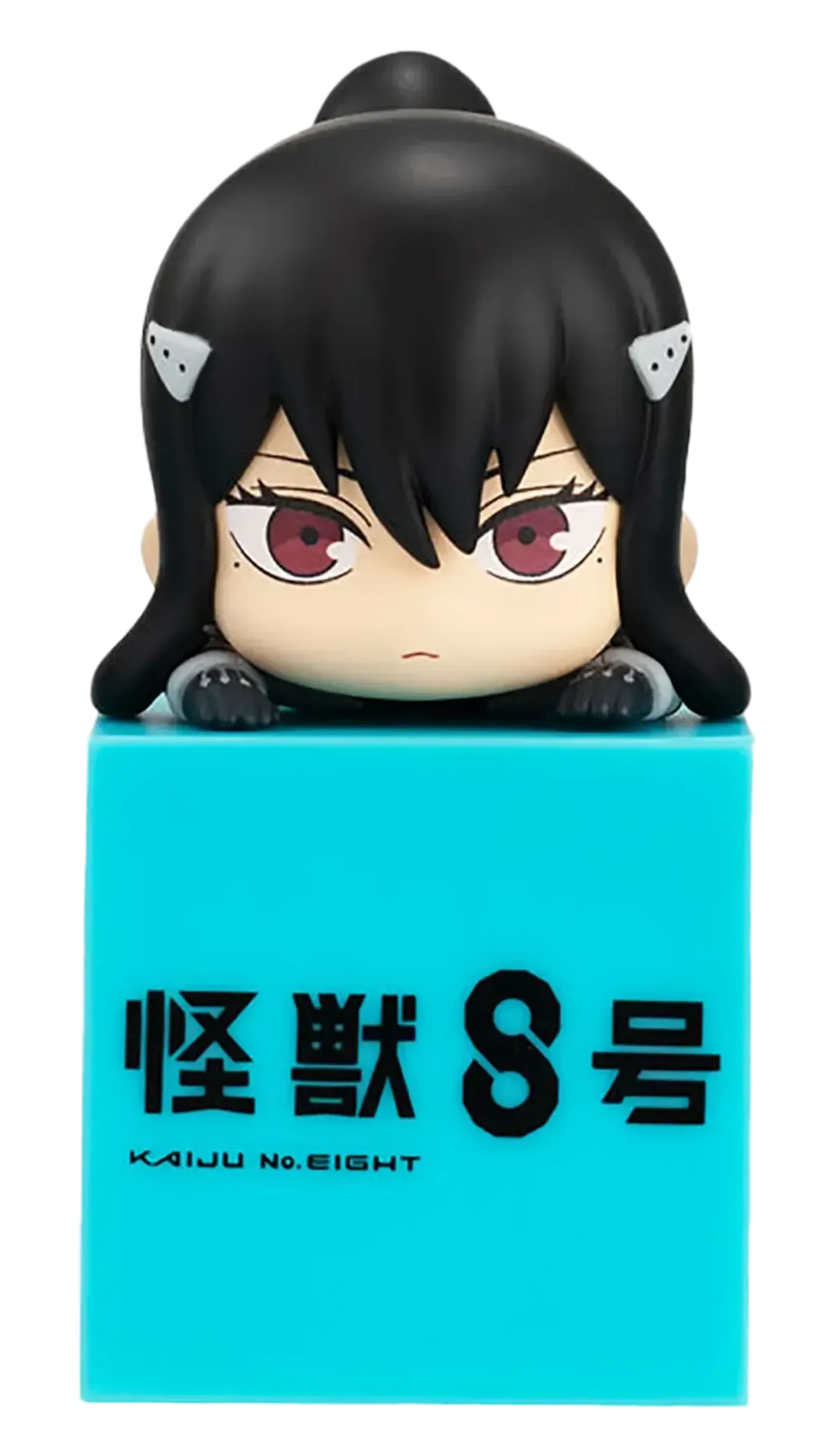 Kaiju No. 8 Mina Ashiro chibi figure viewed from the front peeking over her base