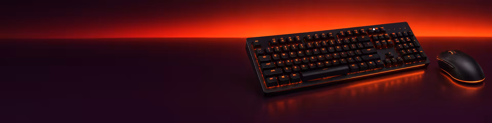 Matched keyboard and mouse combo set on a desk