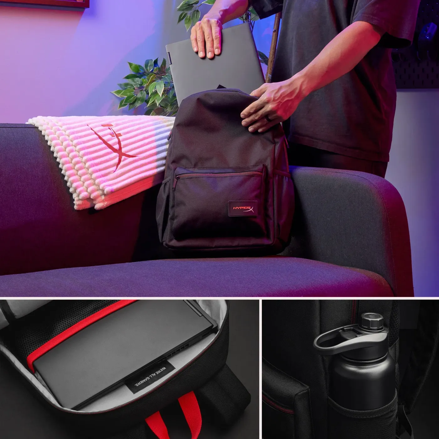 Gaming backpack designed for daily carry of tech and gaming essentials