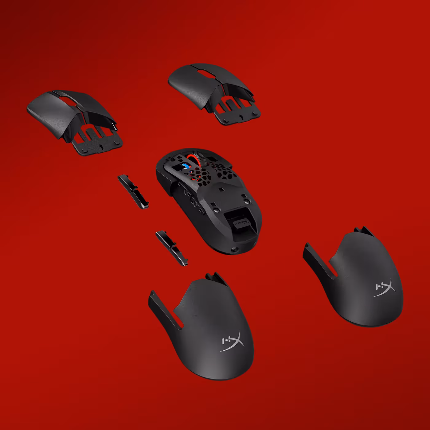 Pulsefire Saga Pro mouse showing interchangeable magnetic modular shell components