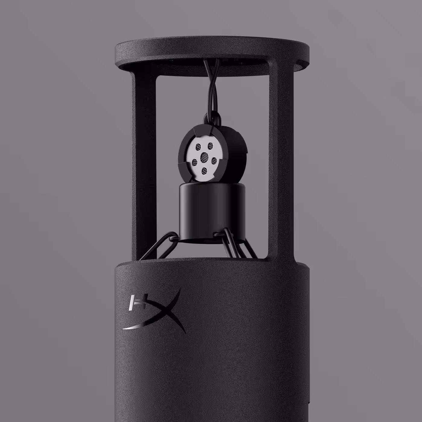 Microphone suspension system designed to capture less unwanted background noise