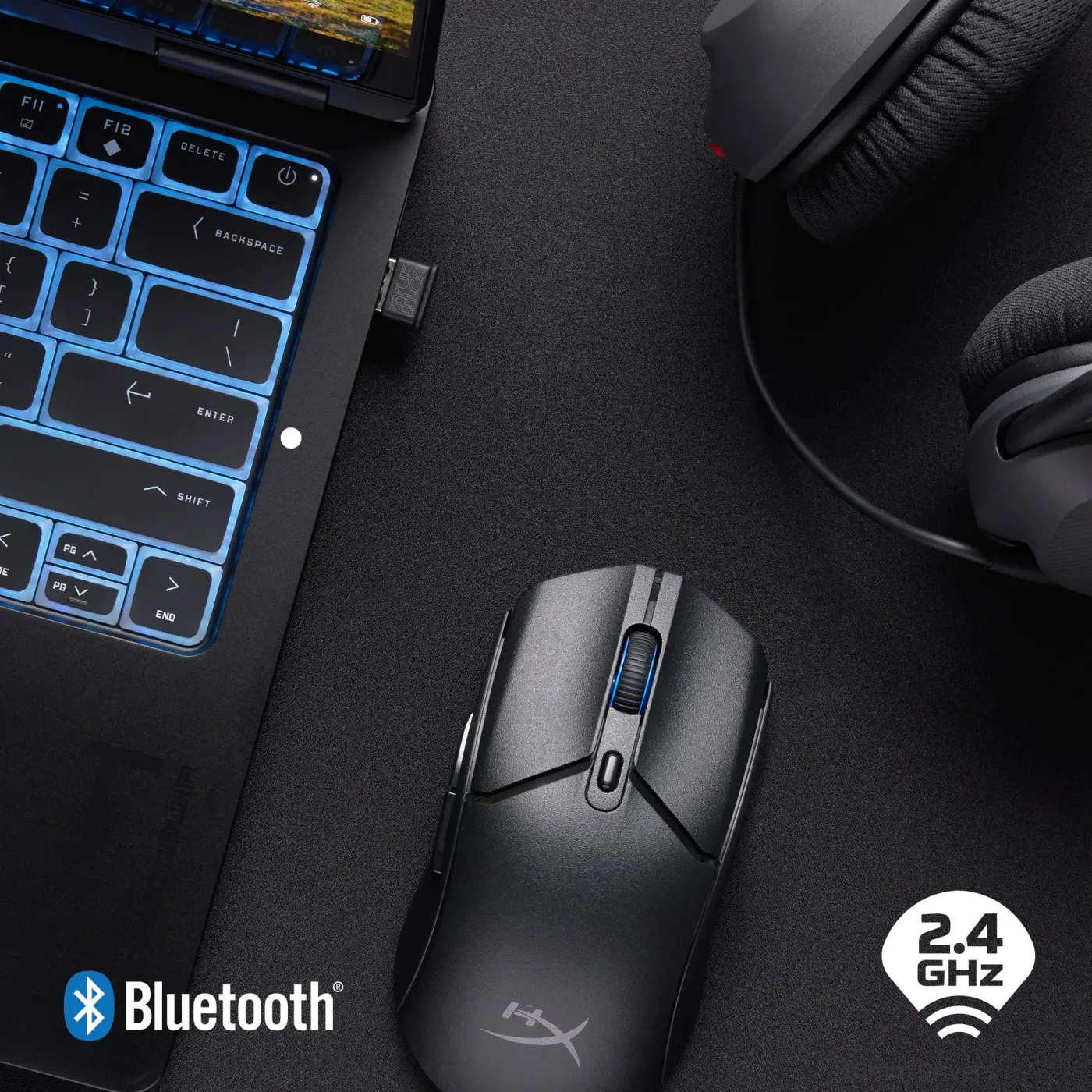 HyperX Pulsefire Haste 2 Core Wireless mouse with dual 2.4GHz and Bluetooth connectivity