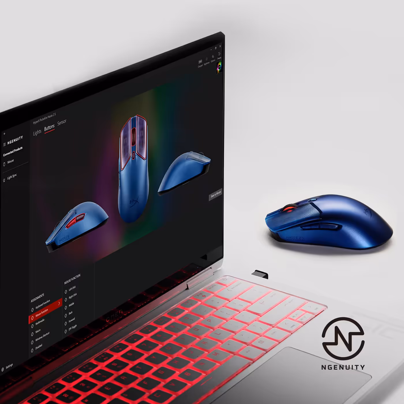 Customization interface via HyperX NGENUITY software