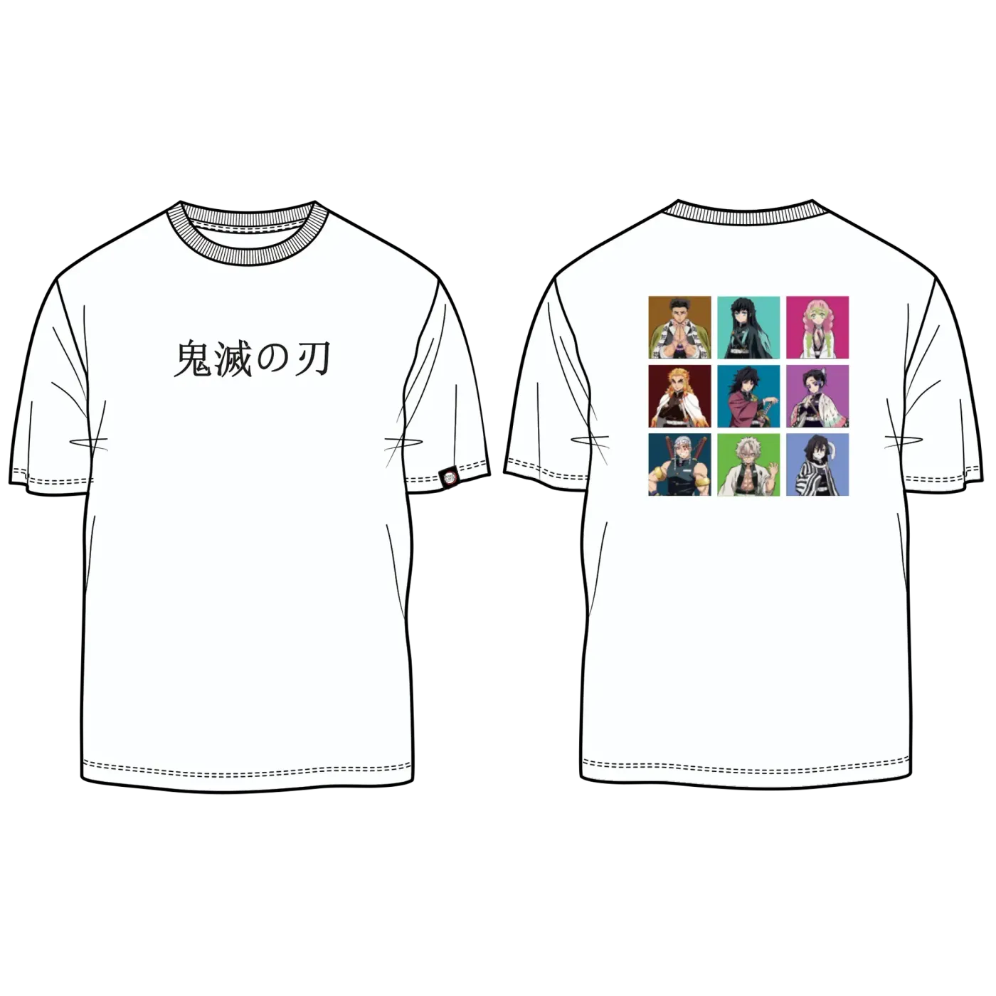 Demon Slayer Kimetsu no Yaiba Hashira classic crew T-shirt shown flat