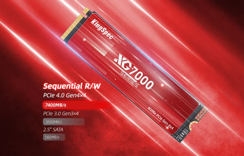 KingSpec XG7000 2TB PCIe Gen4 NVMe M.2 2280 SSD
