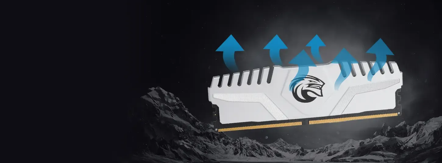 DDR5 RAM module featuring 3D hollow heatsink for thermal management