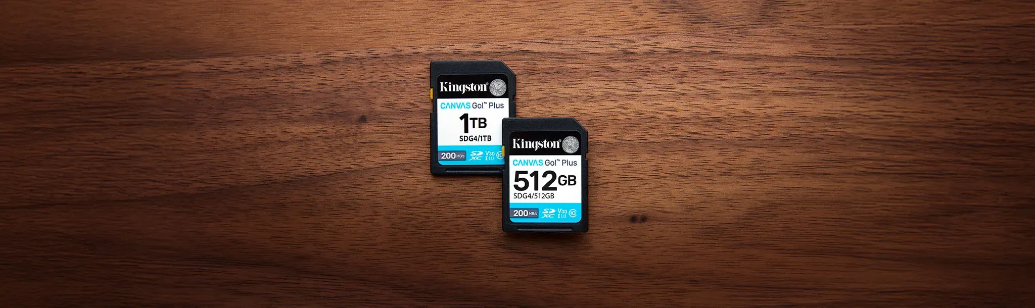 Kingston Canvas Go Plus 128GB SDXC Memory Card - Side View