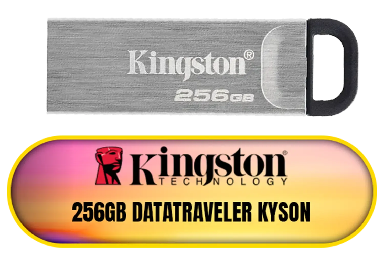 Kingston DataTraveler Kyson 256GB High Performance USB 3.2 Metal Flash Drive | Speeds up to 200MB/s | DTKN/256GB