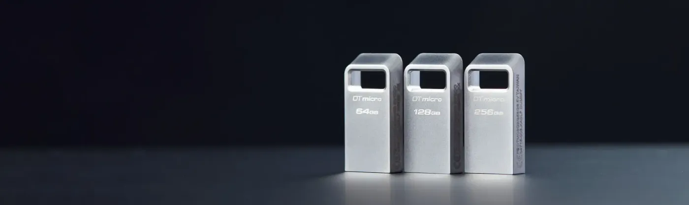 Large capacity Kingston DataTraveler Micro USB flash drive held in a hand