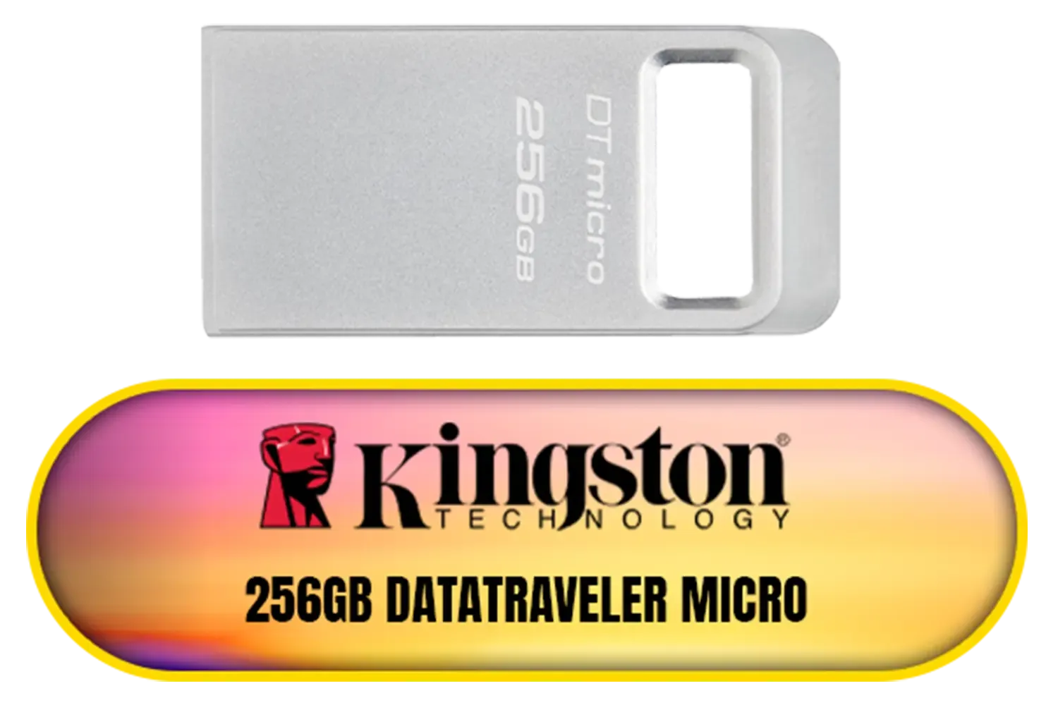 Kingston DataTraveler Micro 256GB USB Flash Drive | Ultra-Small Premium Metal Design | USB 3.2 Gen 1 | Speeds up to 200MB/s / DTMC3G2/256GB