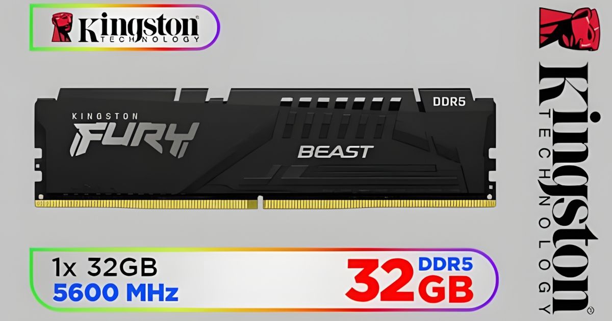 Kingston Fury Beast 32GB DDR5 5600MT/s CL40 Memory