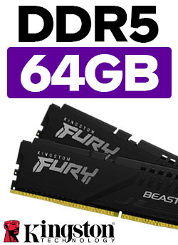 Kingston Fury Beast 64GB 5600MHz DDR5 CL40 Memory