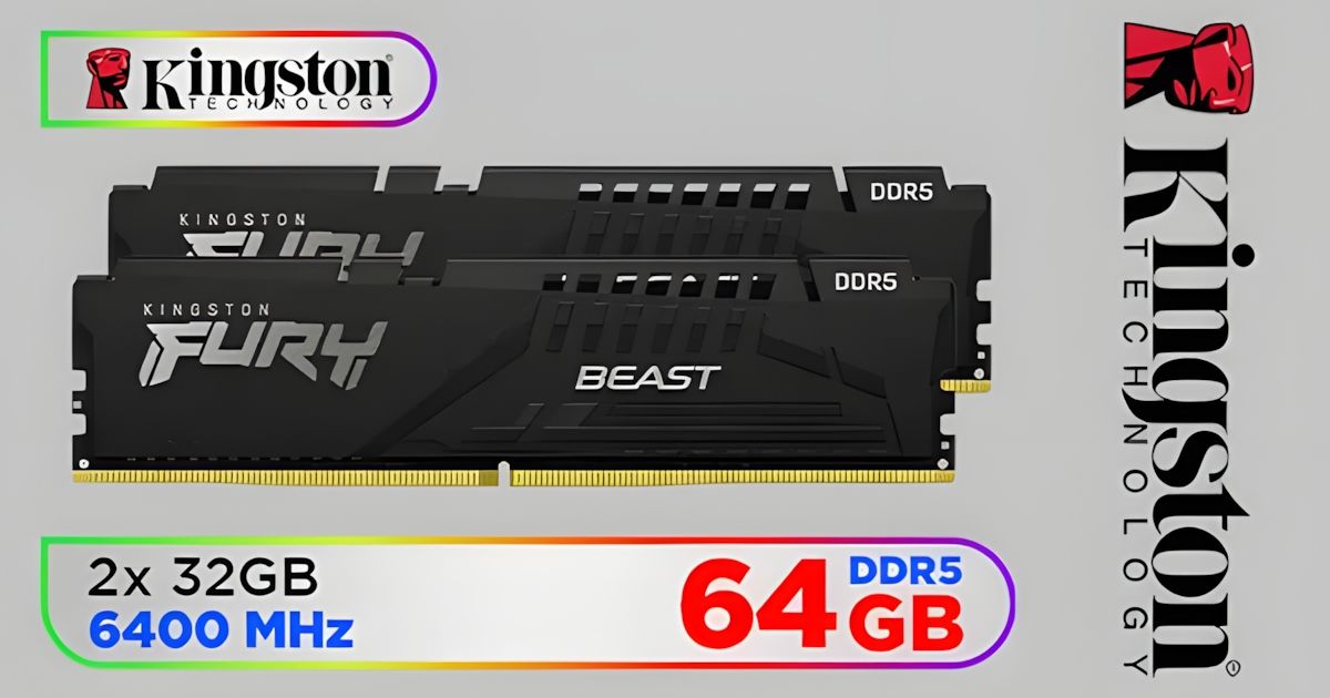 Kingston Fury Beast 64GB DDR5 6400MHz CL32 - Ultimate Performance