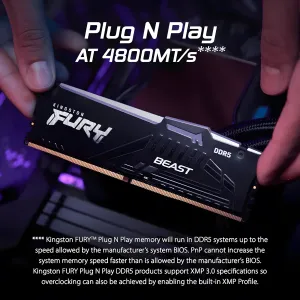 Kingston FURY Beast RGB 16GB DDR5 5200MT/s CL36 Memory | Evetech